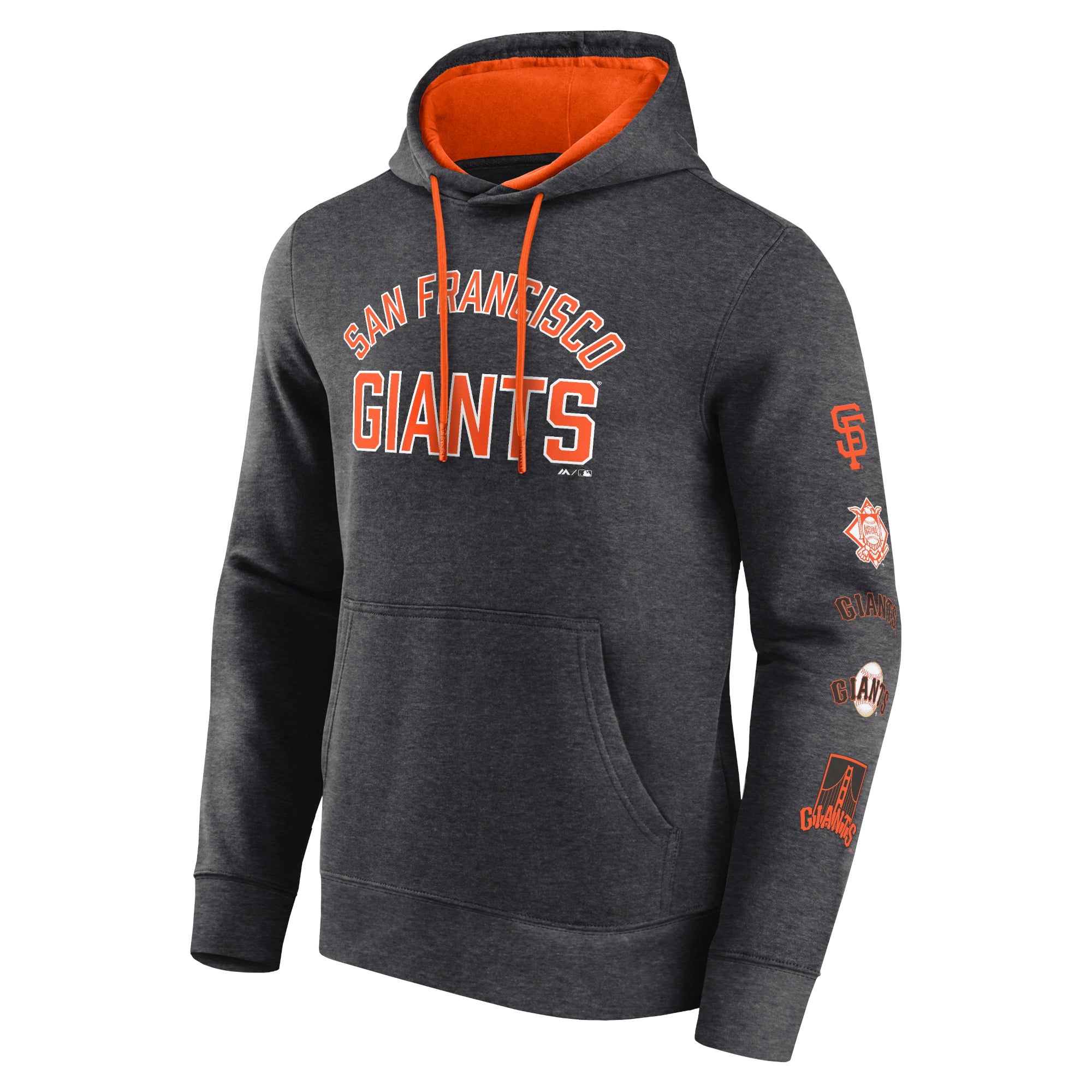  Mens Big And Tall Team Pullover Fleece Hoodie - San Francisco Giants - Black/Orange - Bonton