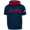 Mens Big And Tall Team Pullover Fleece Short Sleeve Hoodie - Atlanta Braves