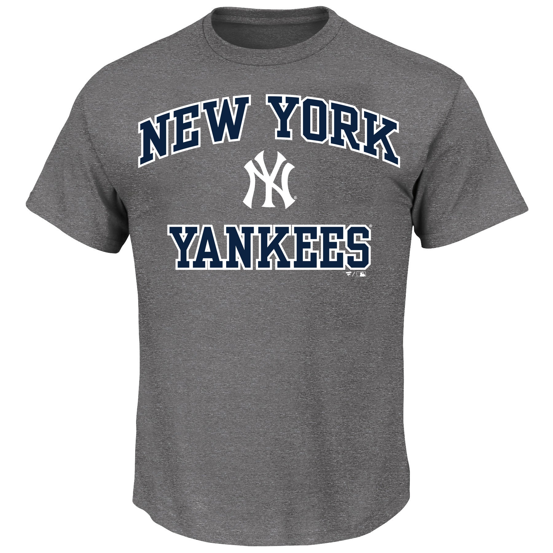  Mens Big And Tall Team Logo Short Sleeve Tee Shirt - New York Yankees - Charcoal Heather - Bonton