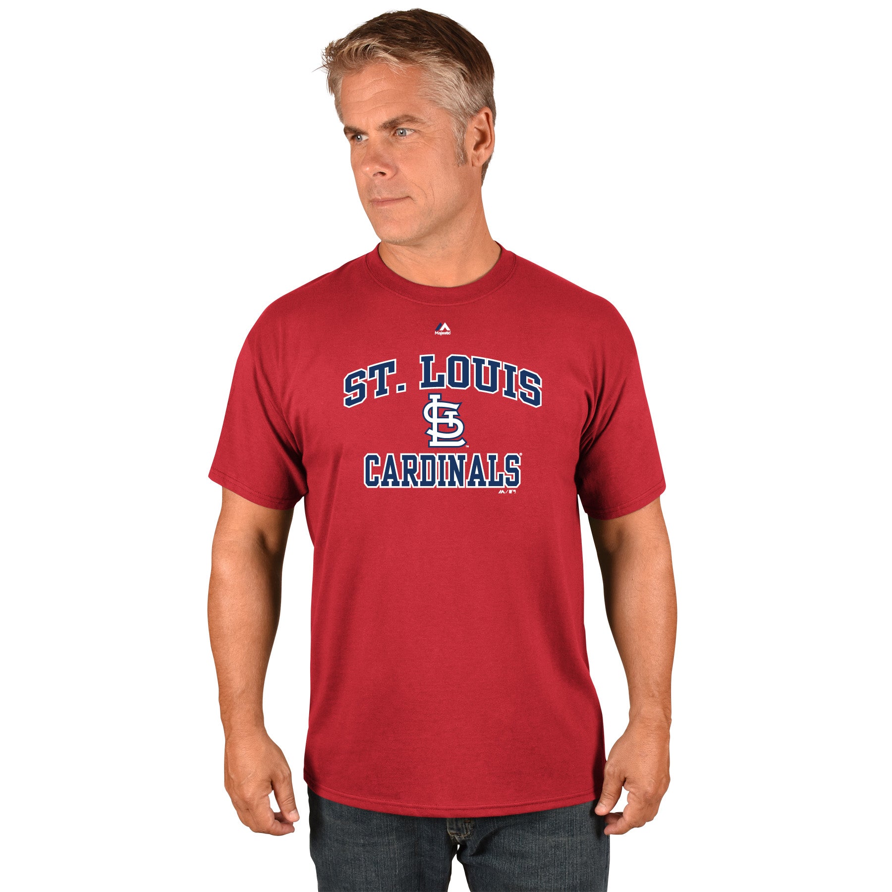  Mens Big And Tall Team Logo Short Sleeve Tee Shirt - St Louis Cardinals - Red - Bonton