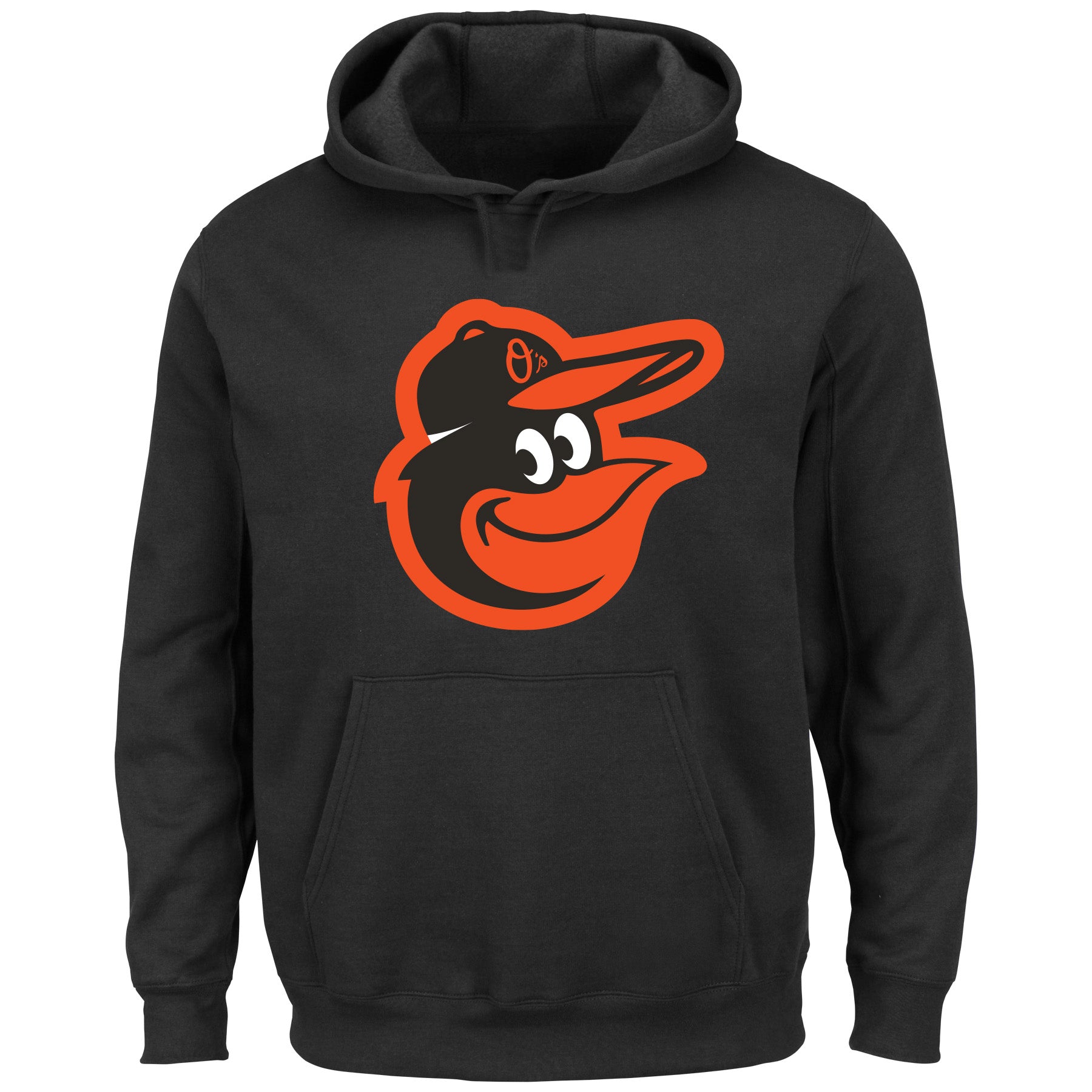  Mens Big And Tall Team Pullover Fleece Hoodie with Front Pouch - Baltimore Orioles - Black - Bonton