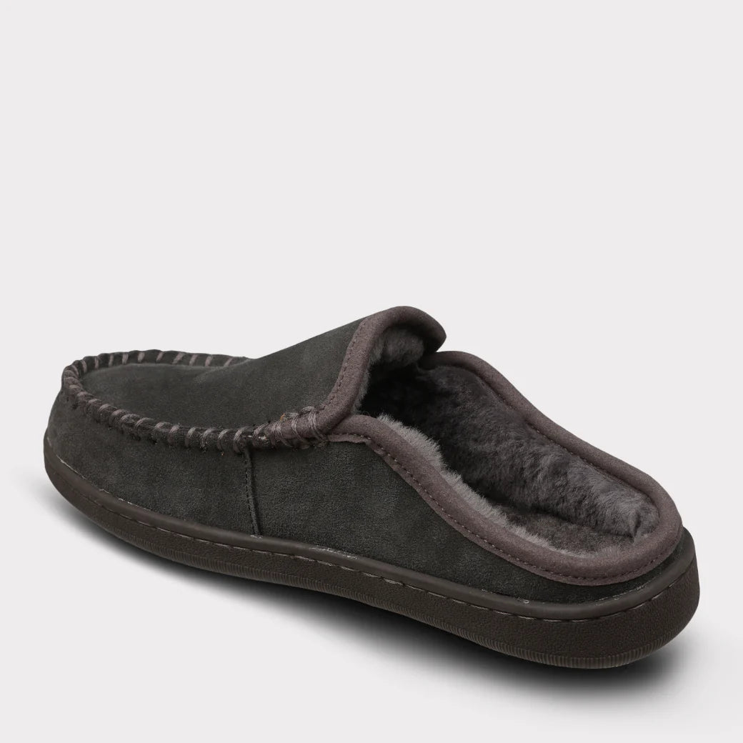 Mykos Craig Men's Slip-on Mule Slipper - Charcoal - Bonton