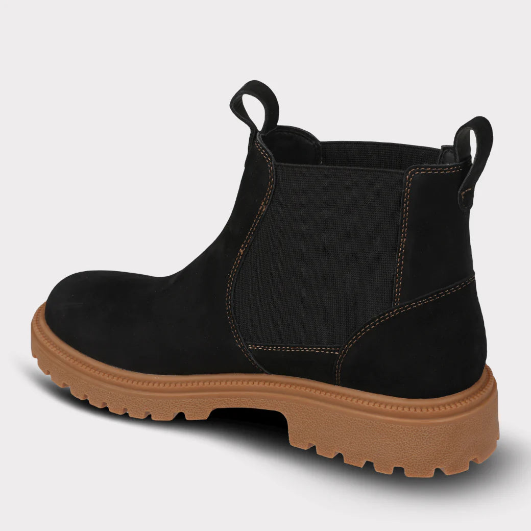  Mykos Marcus Men's Pull-on Chelsea Boot - Black/Gum - Bonton