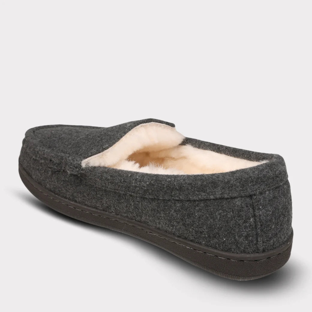  Mykos Harrison Moc Wide Men's Slip-on Moccasin - Grey Wool - Bonton