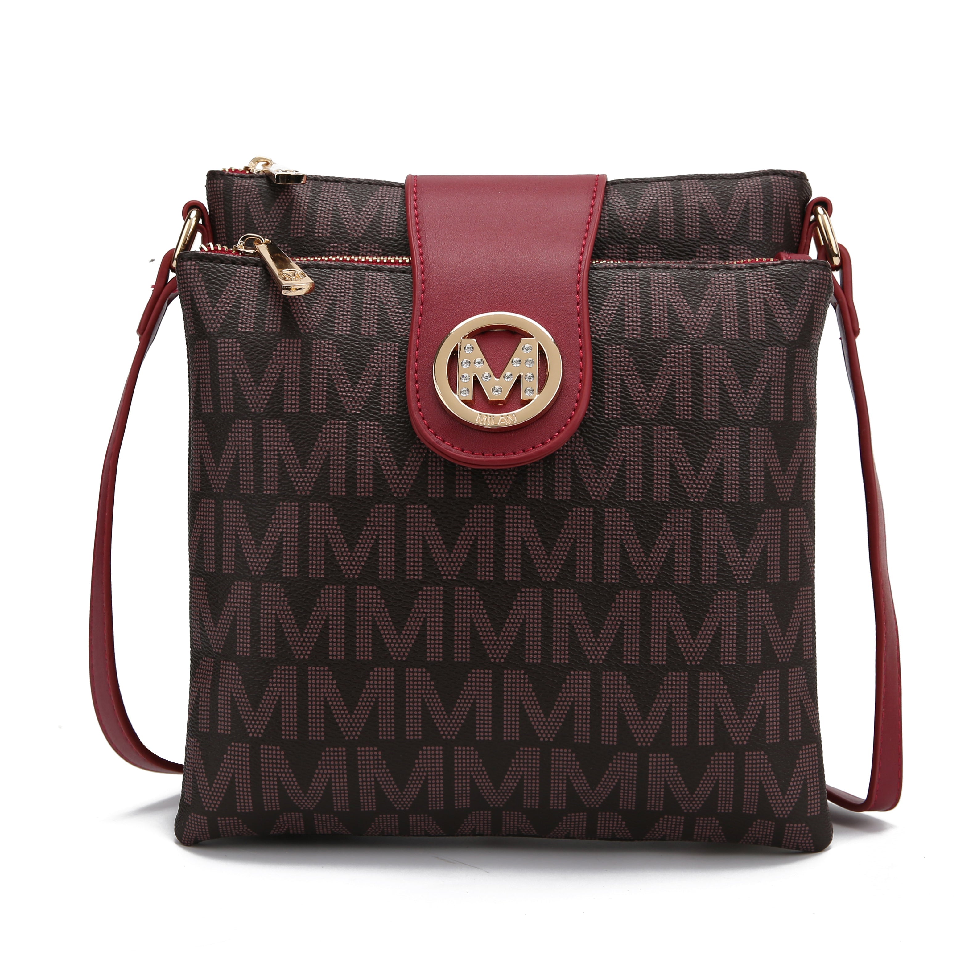  MKF Collection Wrigley Signature Crossbody Bag - Red - Bonton