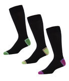 Men's V-Tipped Cotton Blend Crew Sock 3 Pack Black-Green