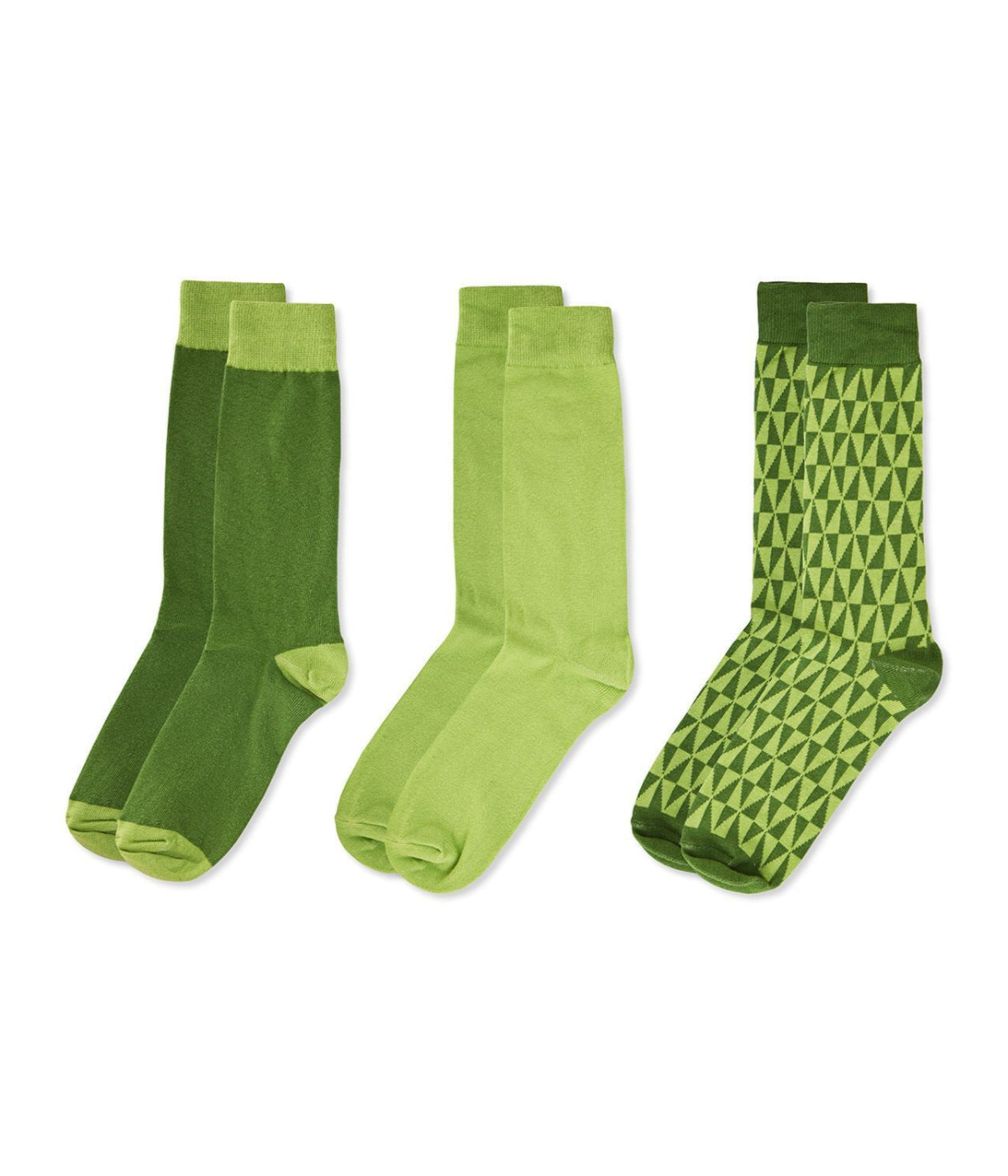 Kaleidotones Cotton Blend Crew Sock 3 Pack Green