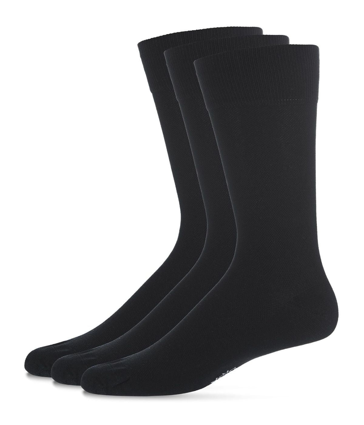Pique Men's Mercerized Cotton Socks 3-Pack Black