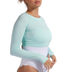 BloqUV Women's UPF 50+ Sun Protection Crop Top-XL-Mint-3