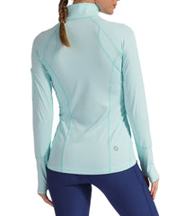 BloqUV Women's UPF 50+ Sun Protection Mock Neck Quarter Zip Top