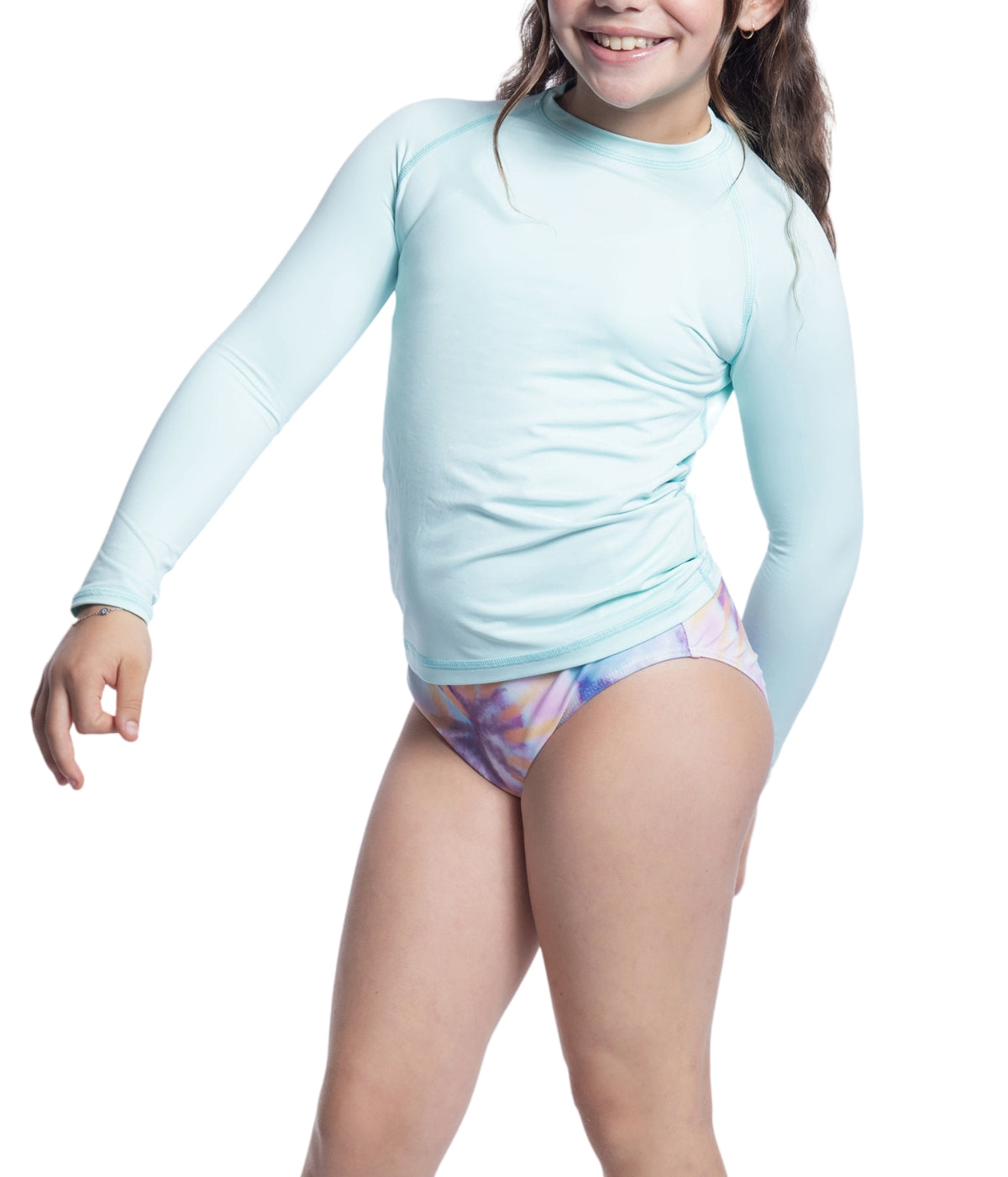  BloqUV BloqUV Kids' UPF 50+ Sun Protection Long Sleeve Crew Neck Top - Mint - Bonton