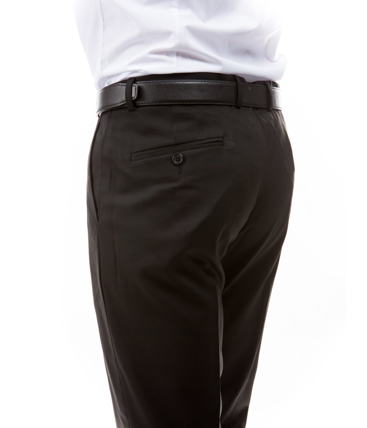  Solid Flat Front Dinner Trousers Suit Separates Dress Pants Black - Black - Bonton