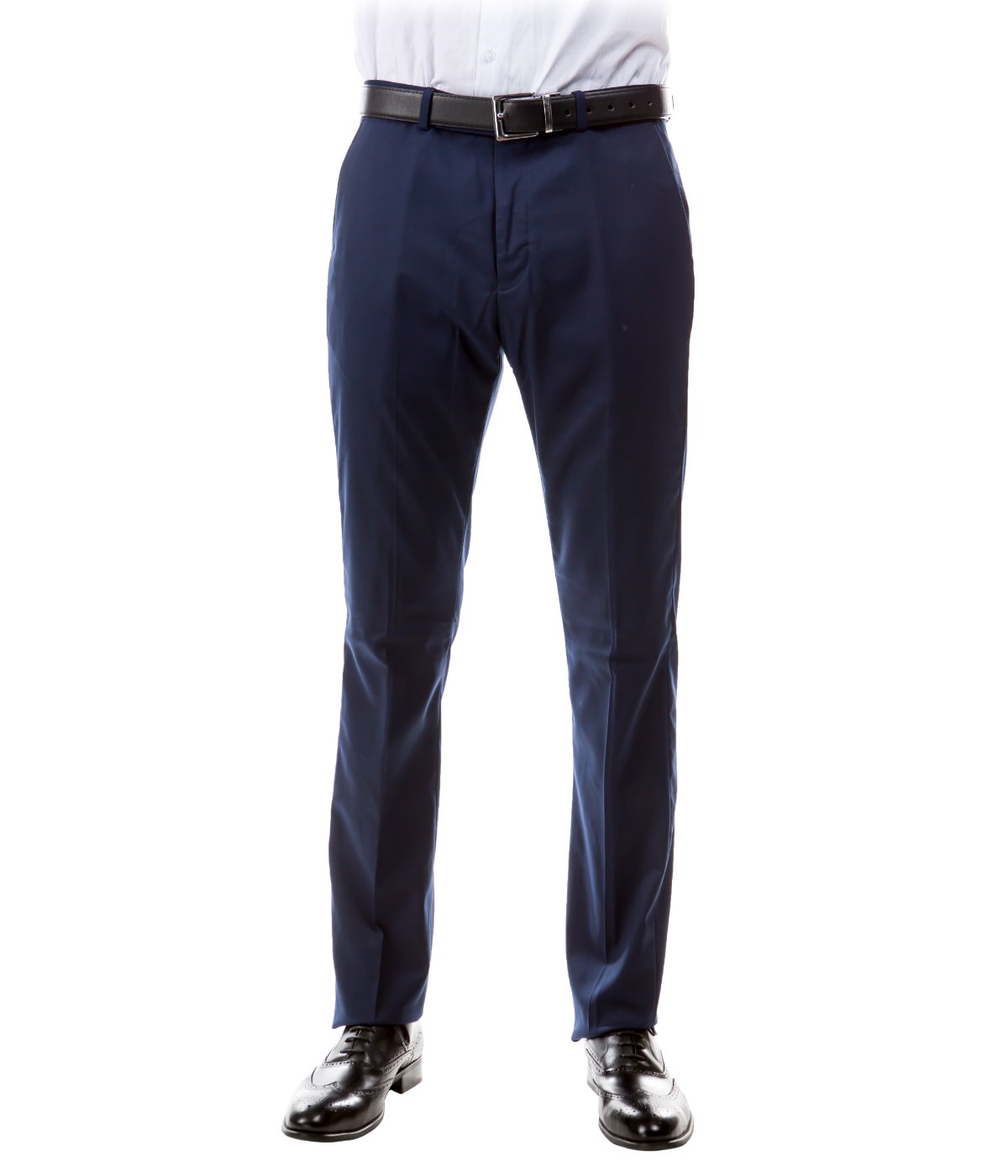  Solid Flat Front Dinner Trousers Suit Separates Dress Pants Navy - Navy - Bonton