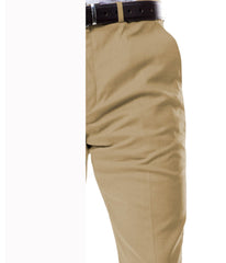 Solid Flat Front Dinner Trousers Suit Separates Dress Pants Tan