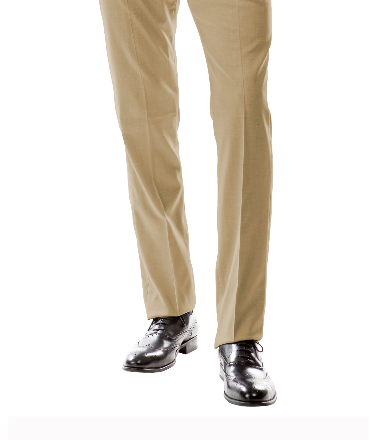  Solid Flat Front Dinner Trousers Suit Separates Dress Pants Tan - Tan - Bonton