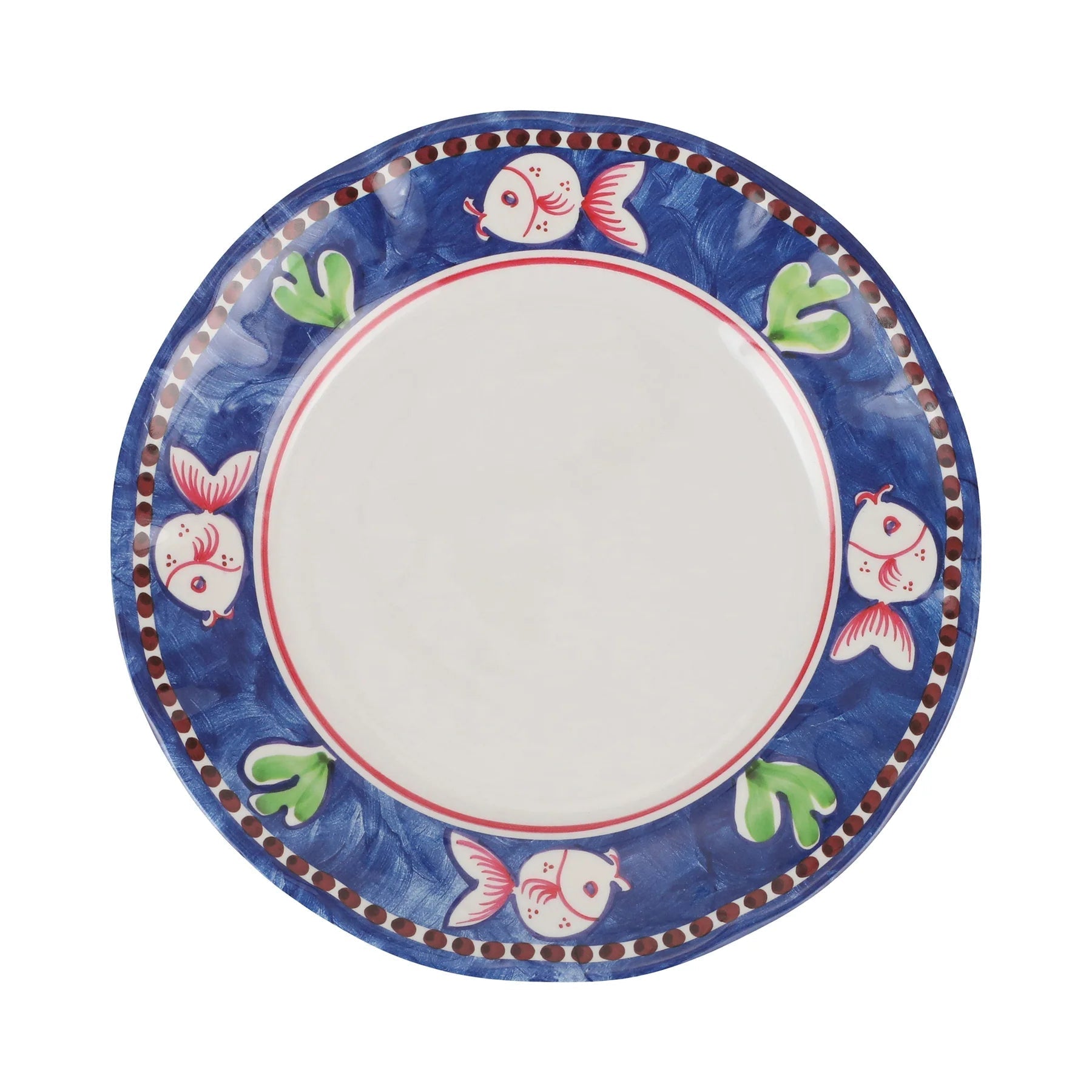  Vietri Melamine Campagna Pesce Dinner Plate - Blue - Bonton