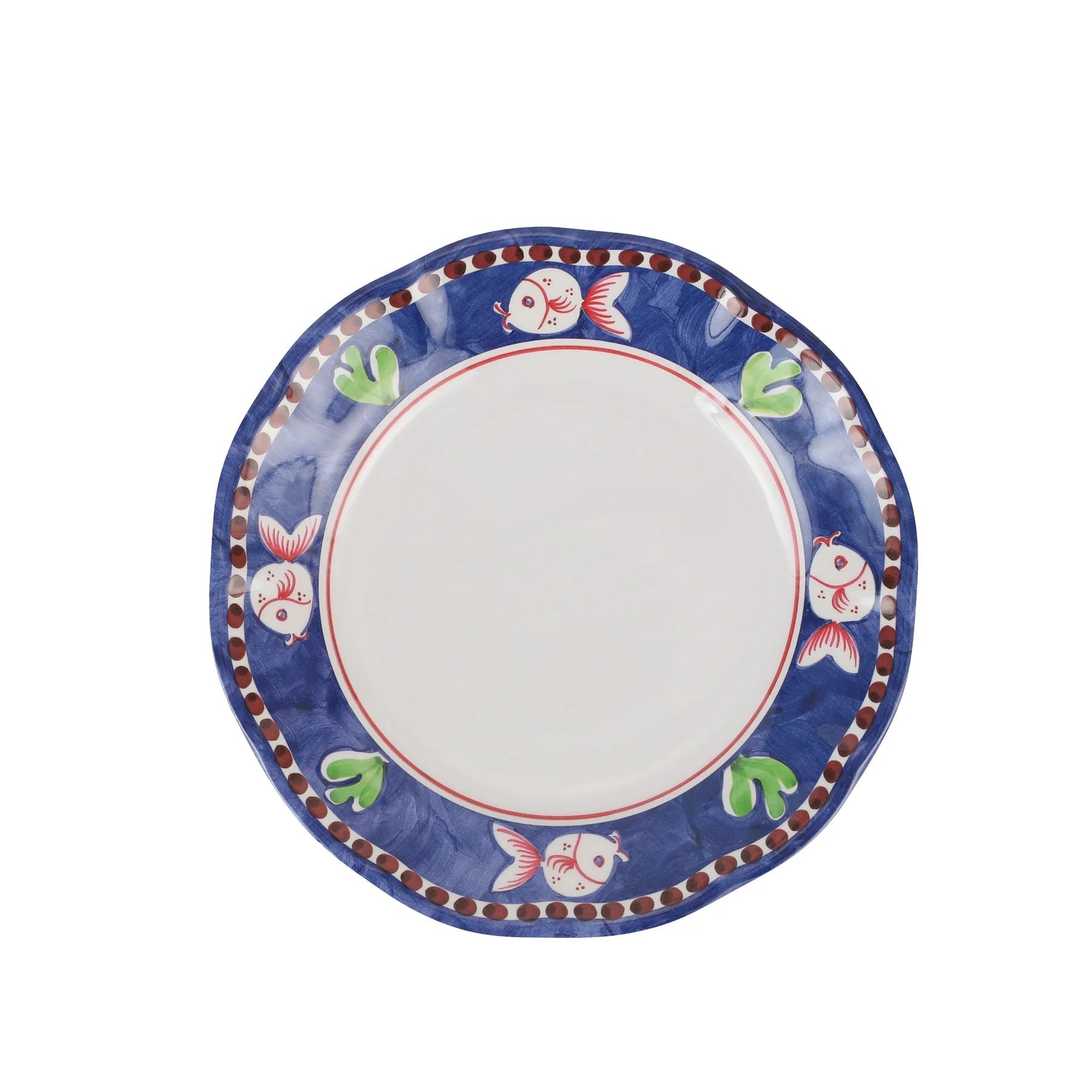  Vietri Melamine Campagna Pesce Salad Plate - Blue - Bonton