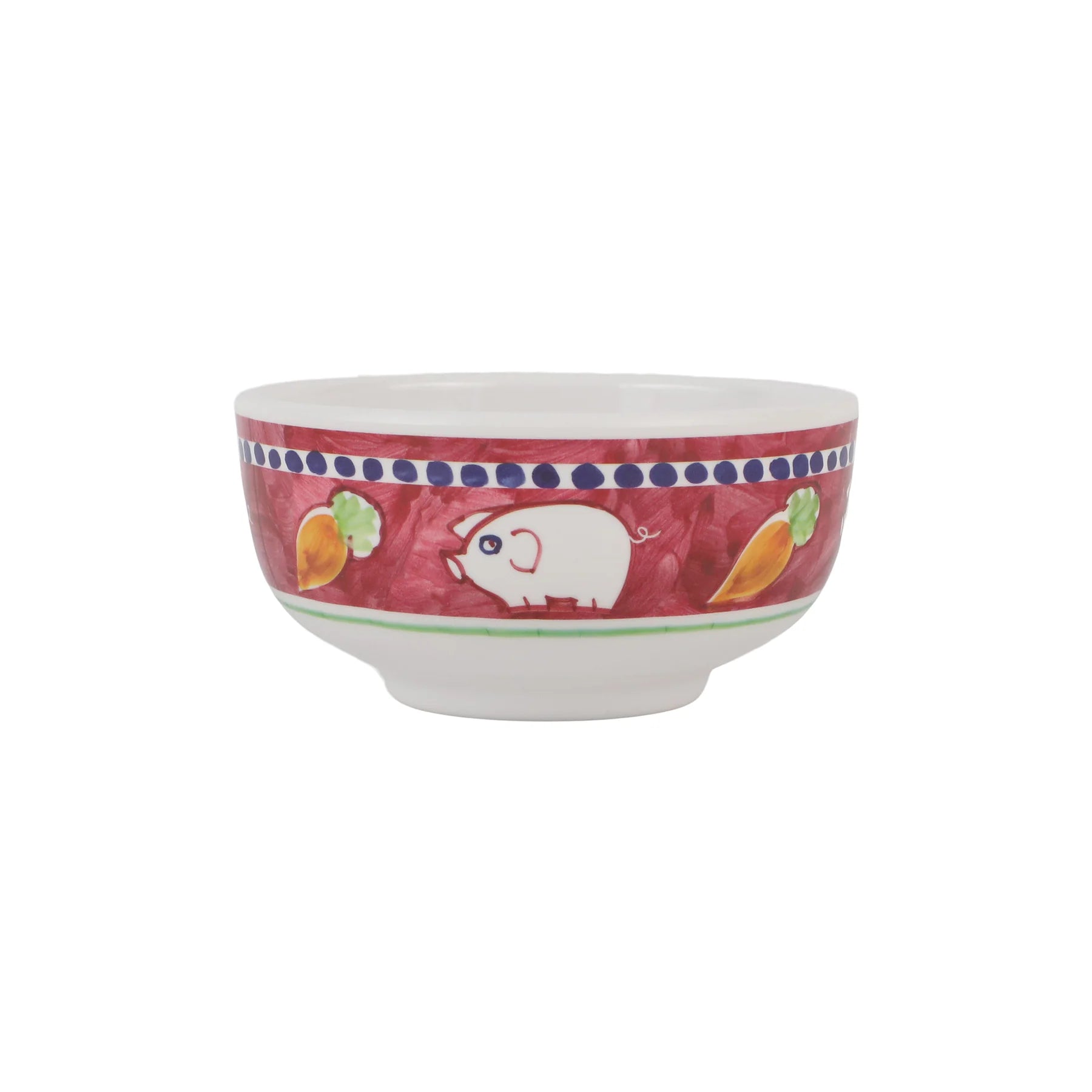  Vietri Melamine Campagna Porco Cereal Bowl - Red - Bonton