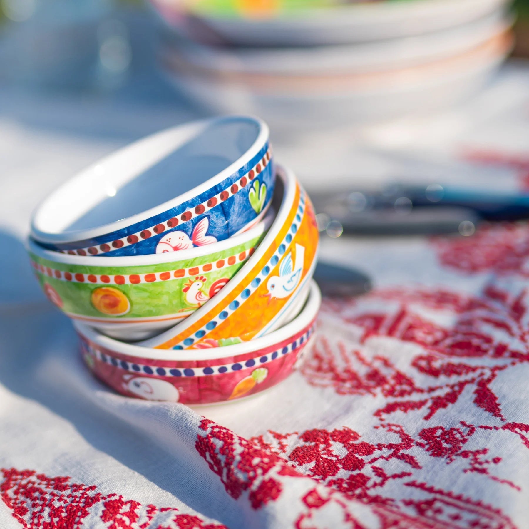  Vietri Melamine Campagna Porco Olive Oil Bowl - Red - Bonton