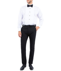 Tuxedo Separates Dress Pants Solid Tuxedo Trousers Black