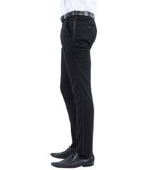 Tuxedo Separates Dress Pants Solid Tuxedo Trousers Black