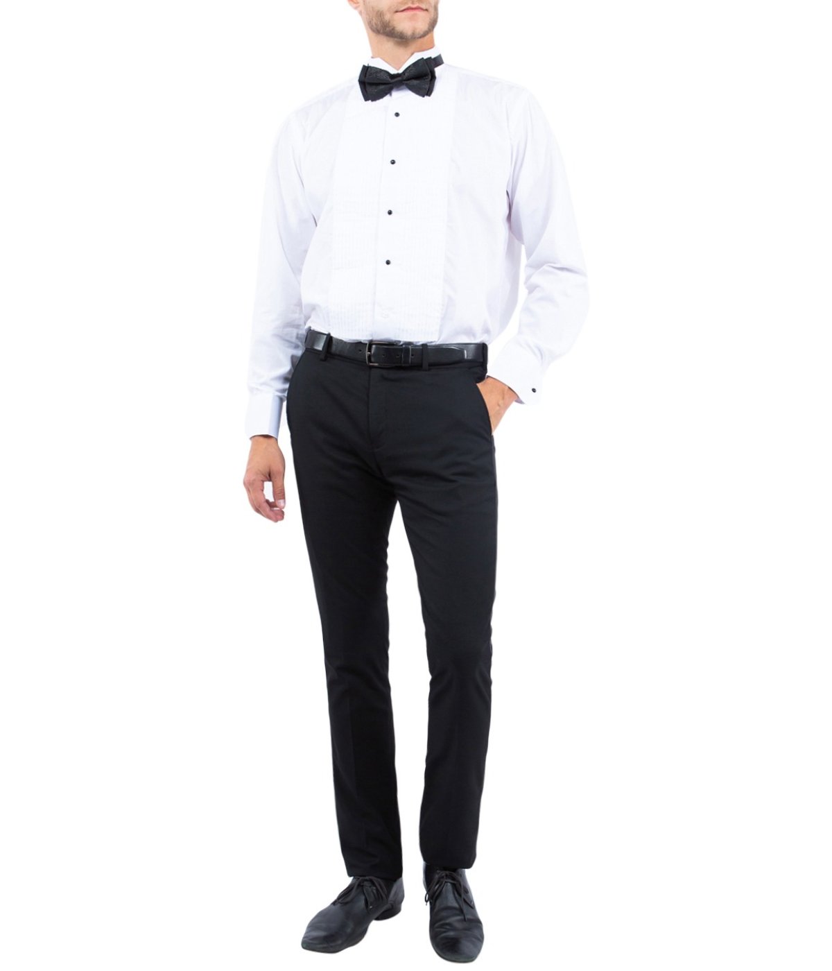  Tuxedo Separates Dress Pants Solid Tuxedo Trousers Black - Black - Bonton