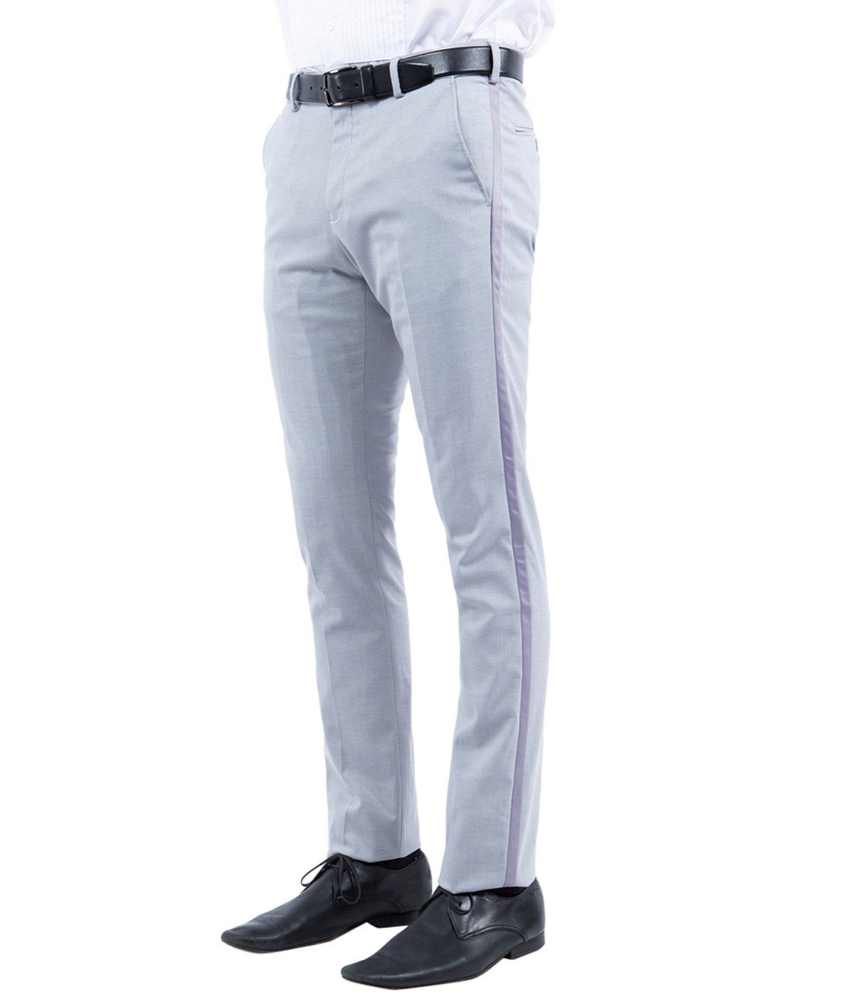  Tuxedo Separates Dress Pants Solid Tuxedo Trousers Light Grey - Light Grey - Bonton