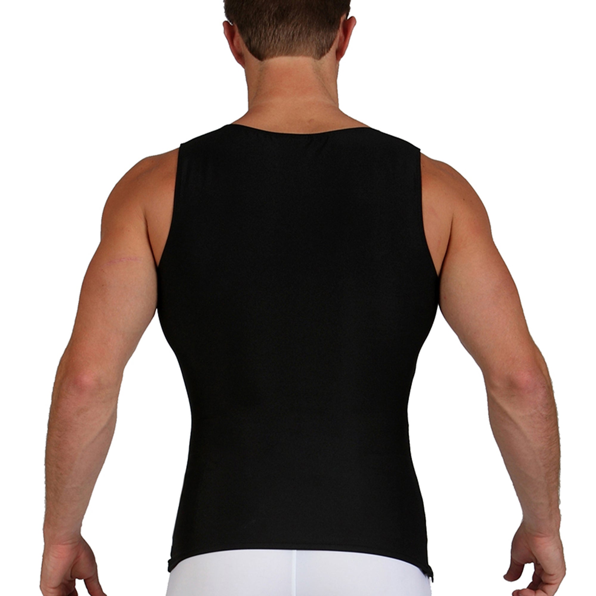  InstantFigure Insta Slim Compression Sleeveless Muscle Tank With Zipper MS00Z1 - White - Bonton