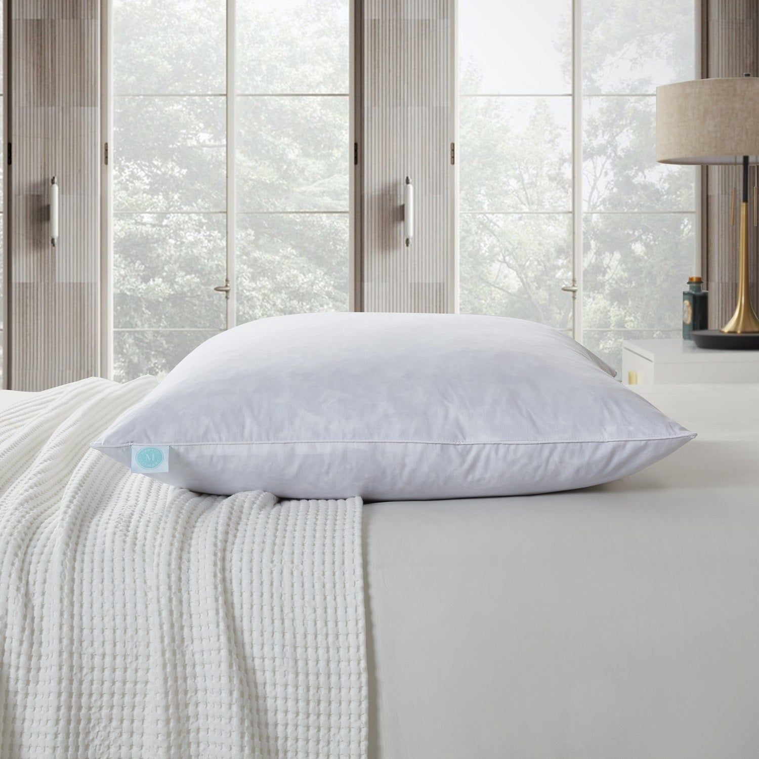  Martha Stewart Euro Square Firm Feather Pillows 2 Pack - White - Bonton