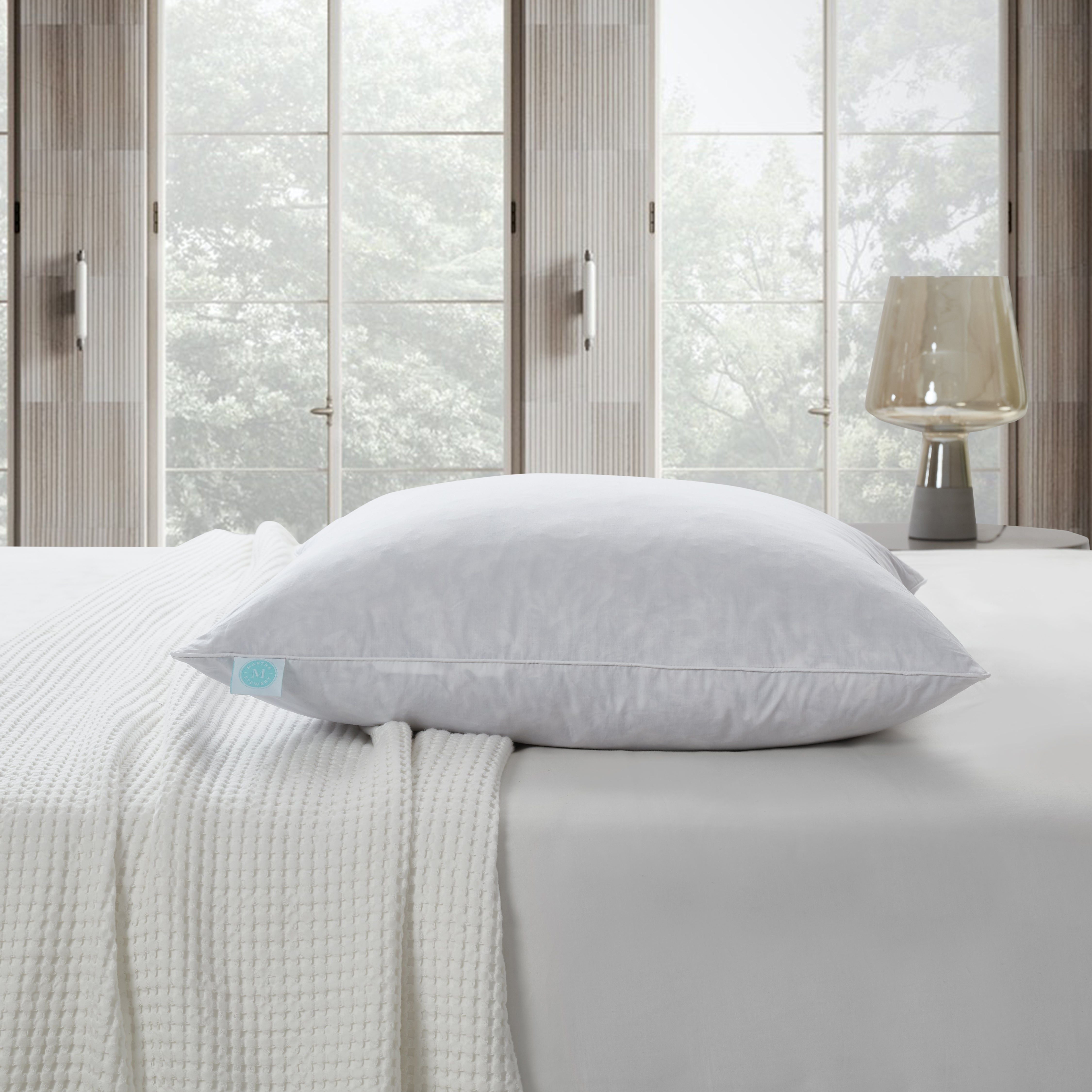  Martha Stewart Cotton Mid-Firm Decorative Feather Pillow 2 Pack - White - Bonton