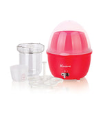 Electric Mini Food Steamer and Egg Cooker with Auto Shut Off Feature Red