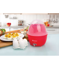 Electric Mini Food Steamer and Egg Cooker with Auto Shut Off Feature Red