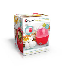 Electric Mini Food Steamer and Egg Cooker with Auto Shut Off Feature Red