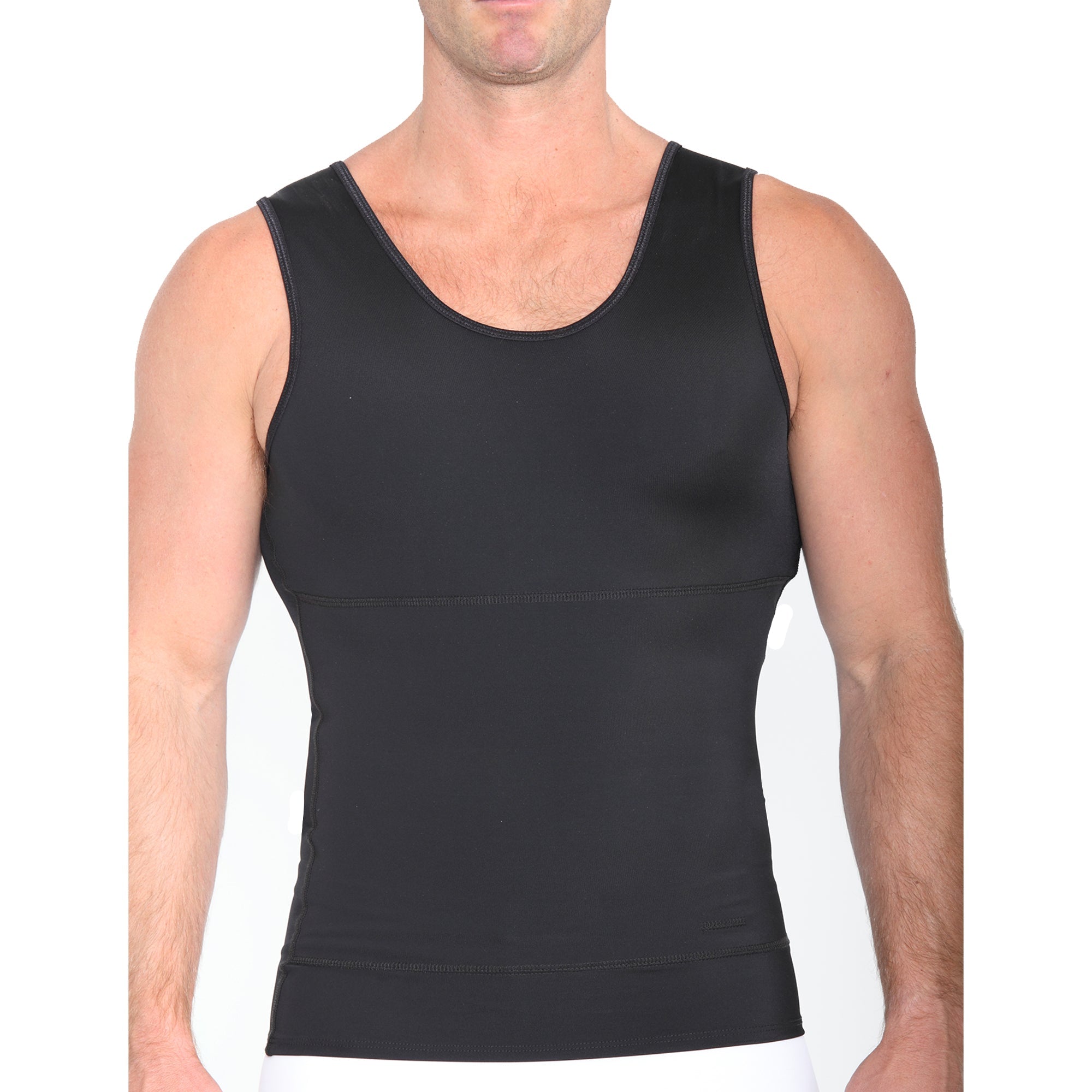  InstantFigure Insta Slim Sleeveless Compression Muscle Tank Panel Belt MSFP01 - Black - Bonton