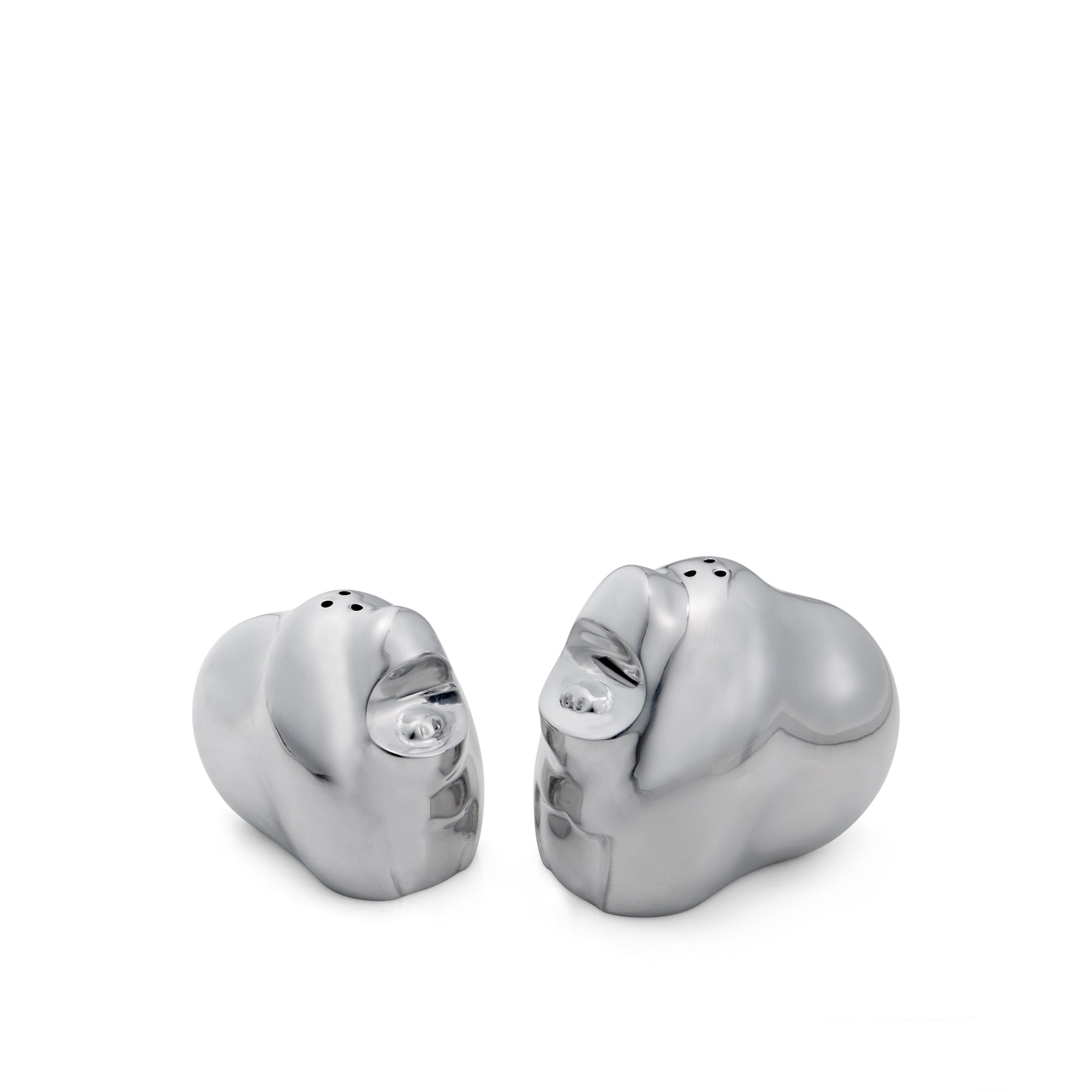  Nambe Savanna Gorilla Salt & Pepper Shakers - Silver - Bonton