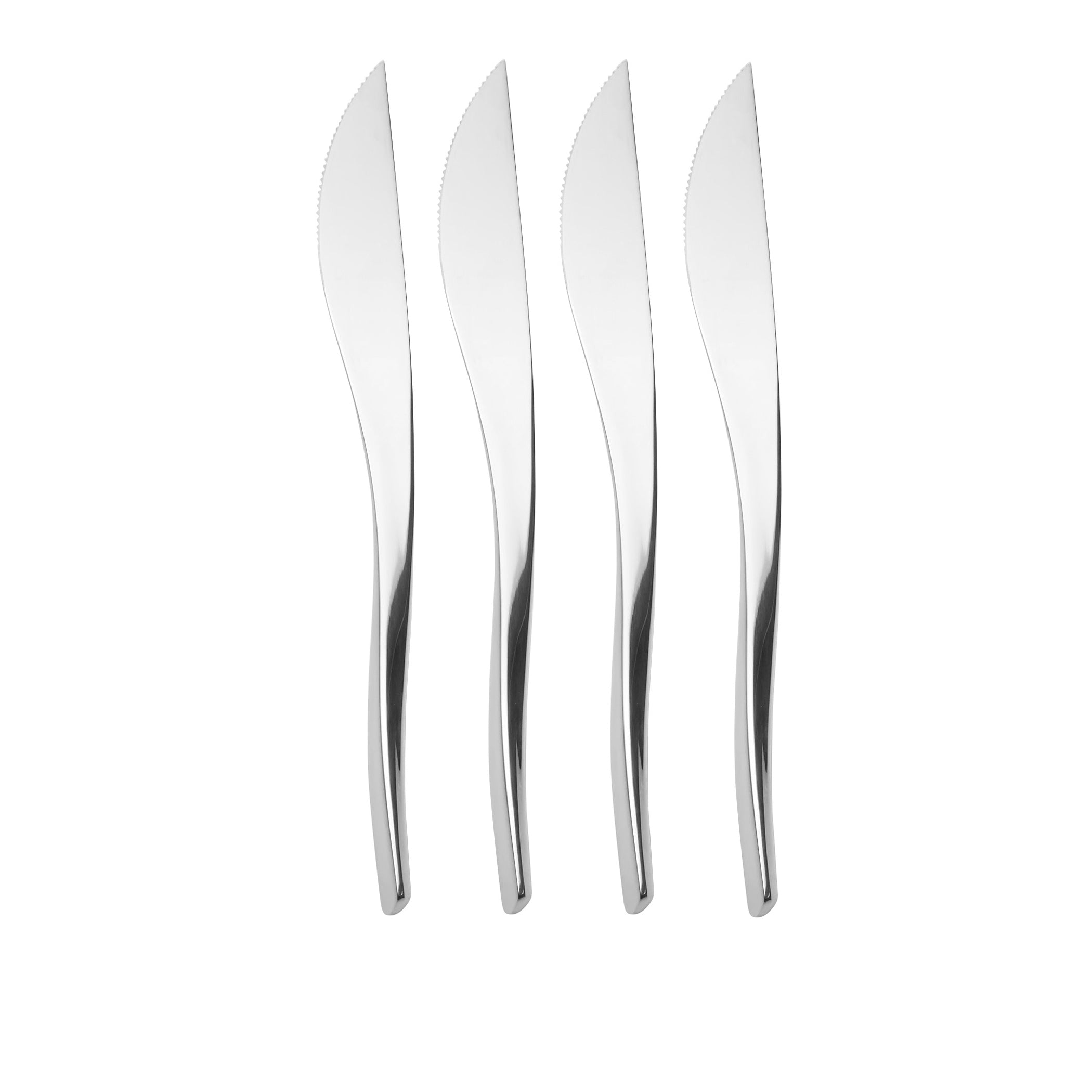  Nambe Anna Steak Knives Set of 4 - Silver - Bonton