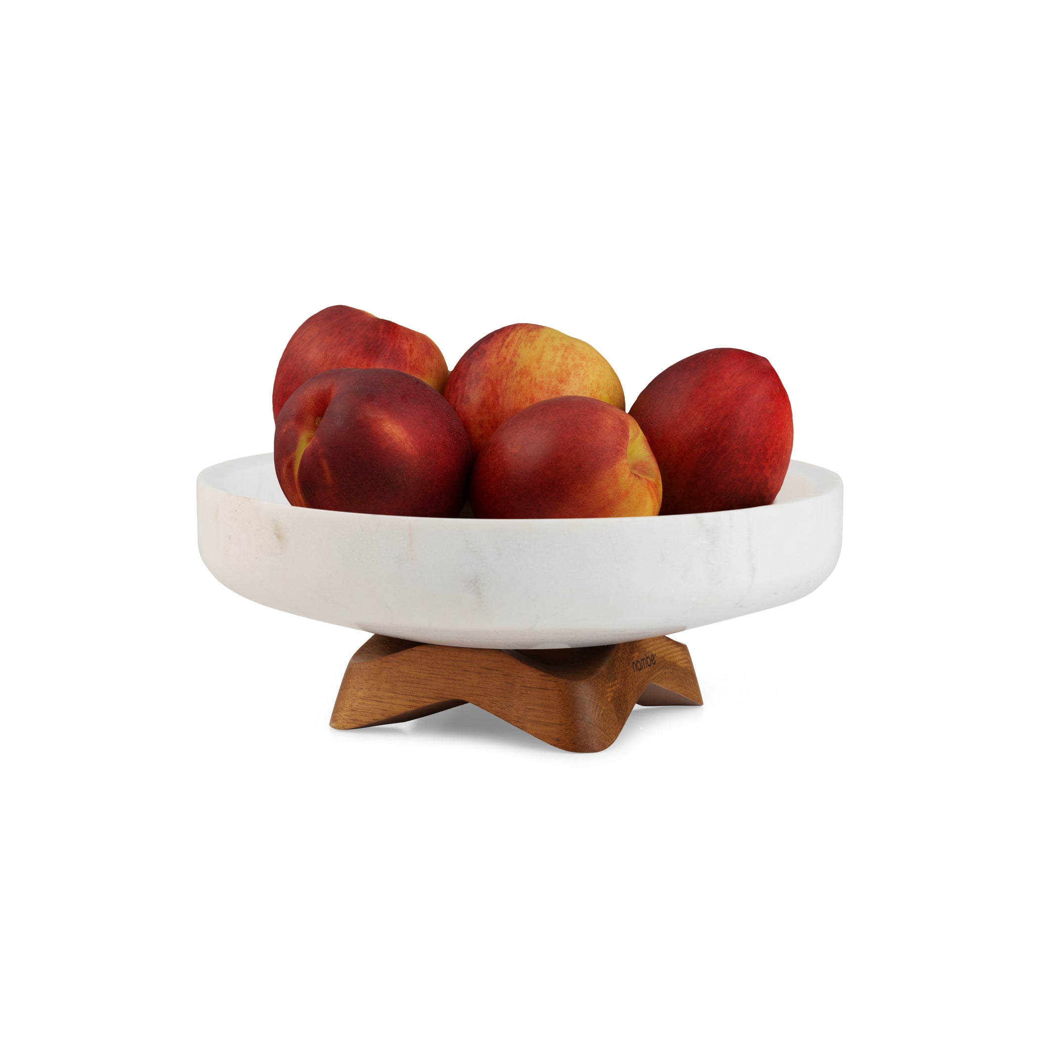  Nambe Chevron Fruit Bowl - White Marble - Bonton