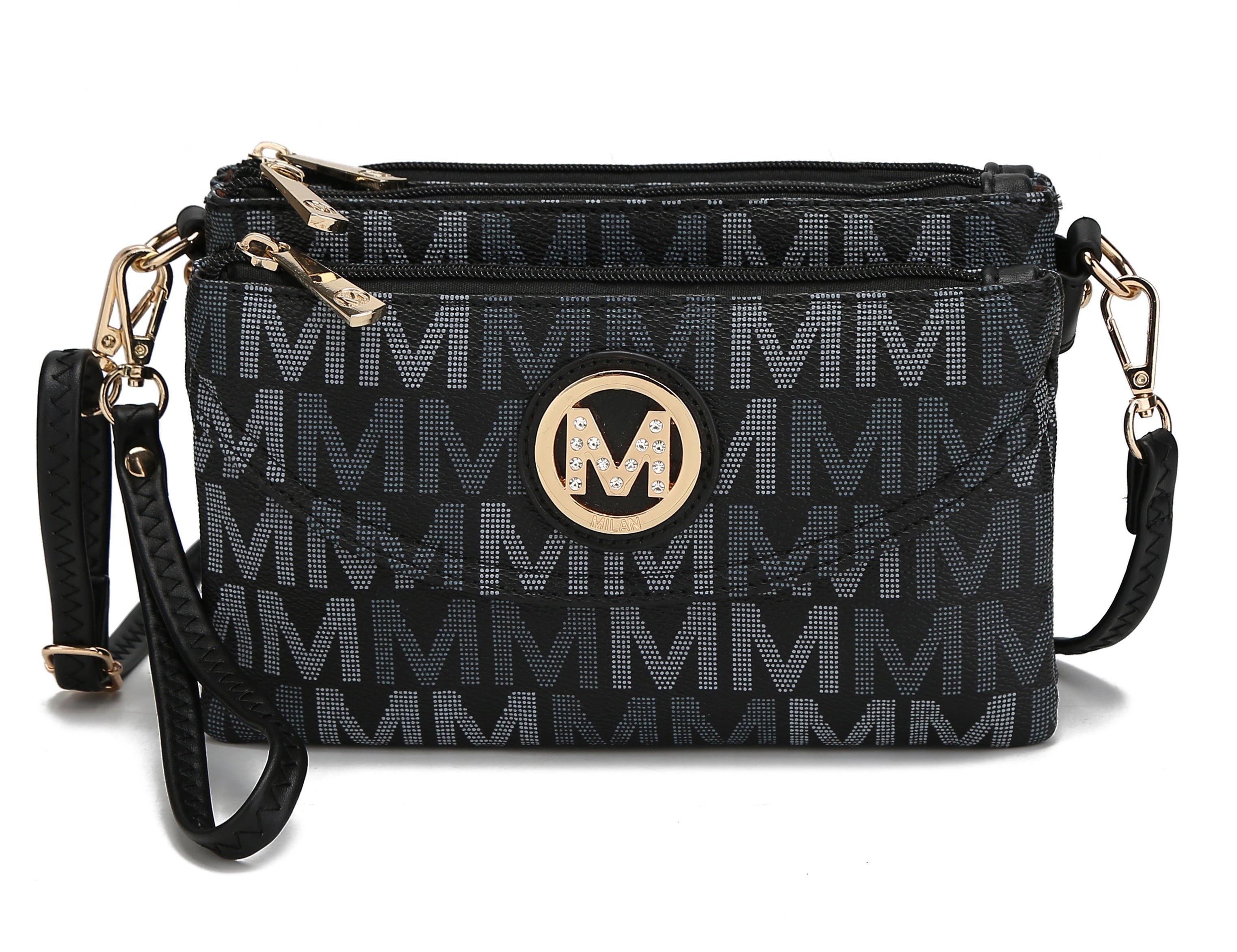  MKF Collection Ishani Signature Crossbody Bag - Black - Bonton