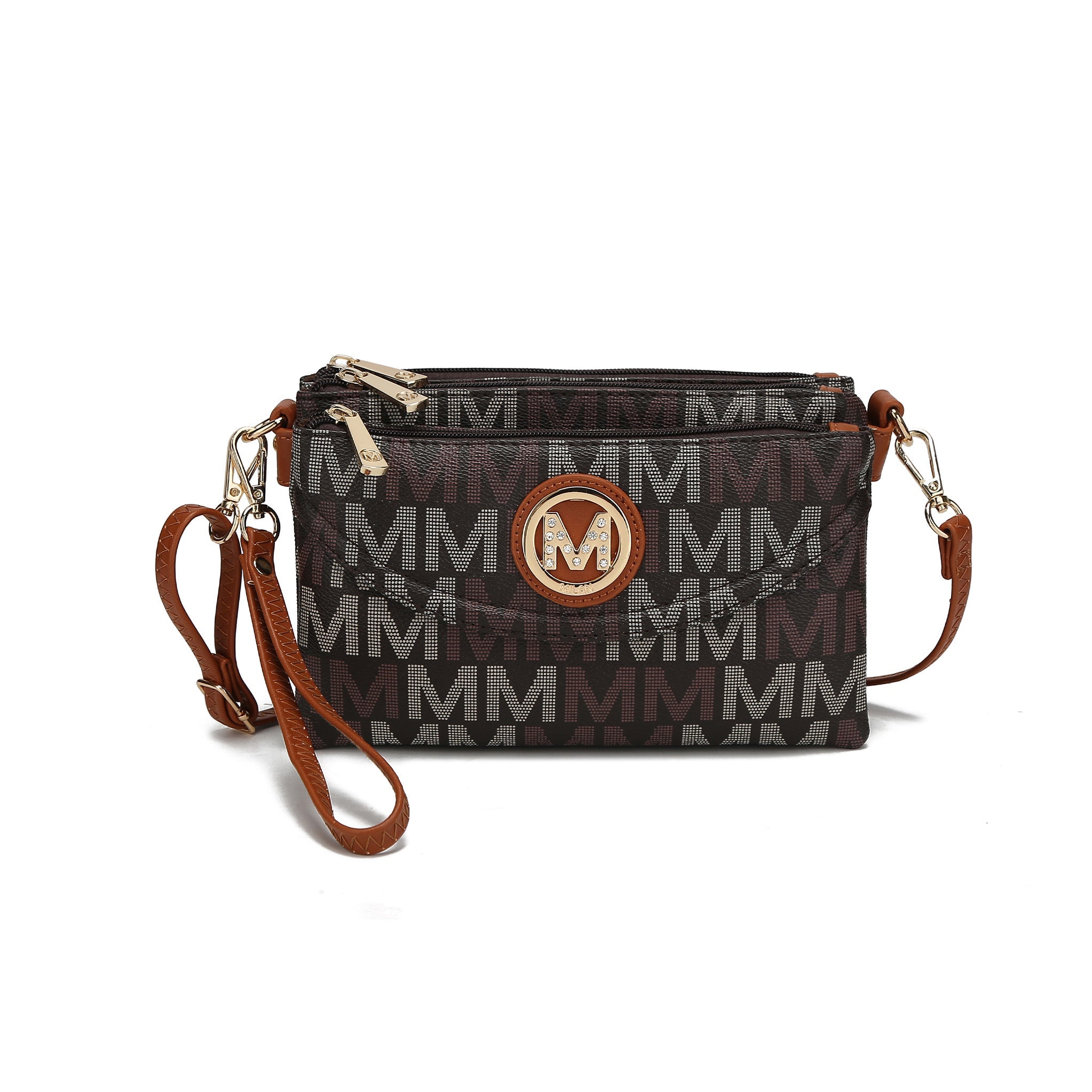  MKF Collection Ishani Signature Crossbody Bag - Black - Bonton