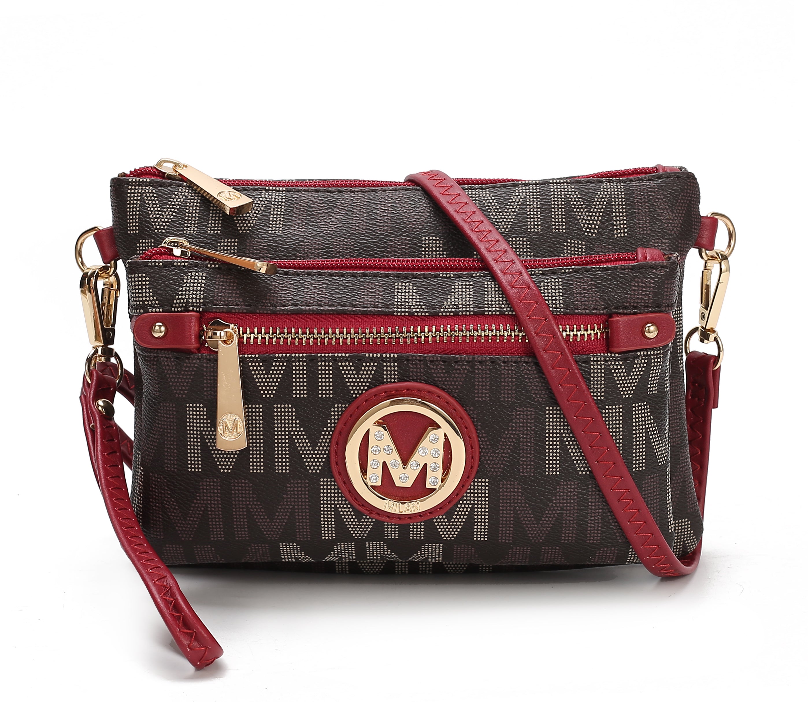  MKF Collection Camren Signature Crossbody Bag - Red - Bonton