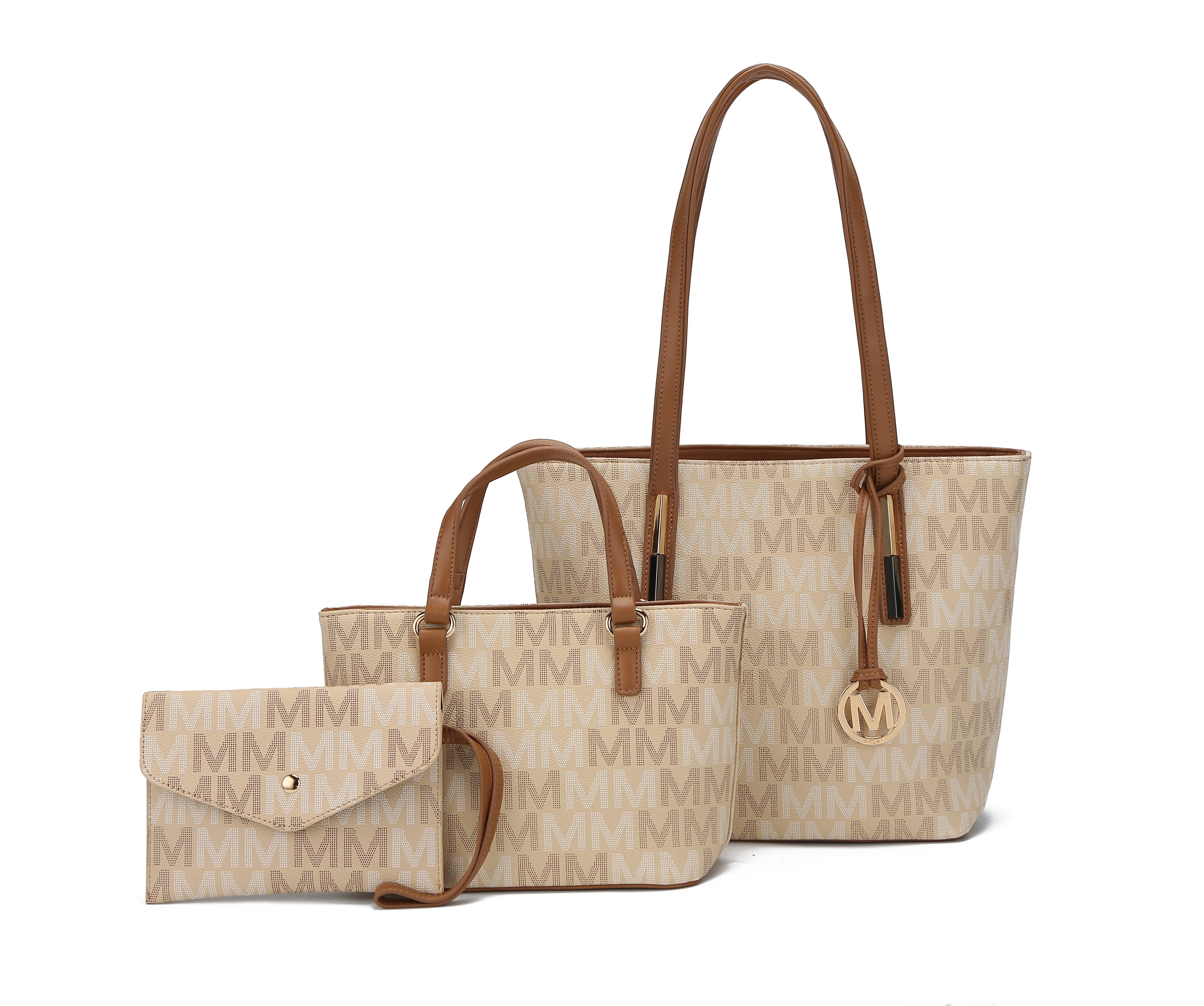  MKF Collection Aylet  Signature Tote Bag and Set - Beige - Bonton