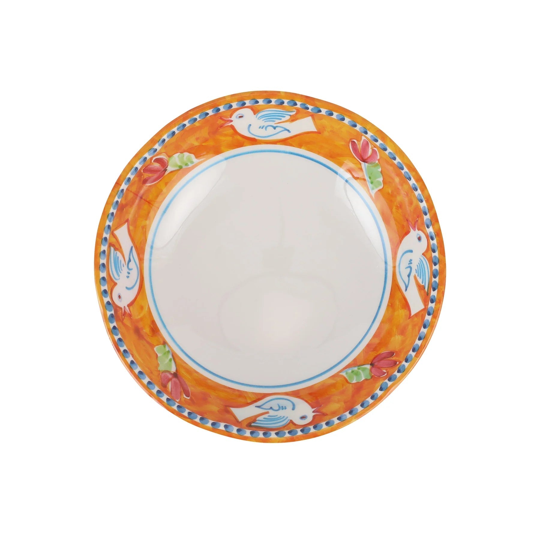  Vietri Melamine Campagna Uccello Pasta Bowl - Tangerine - Bonton