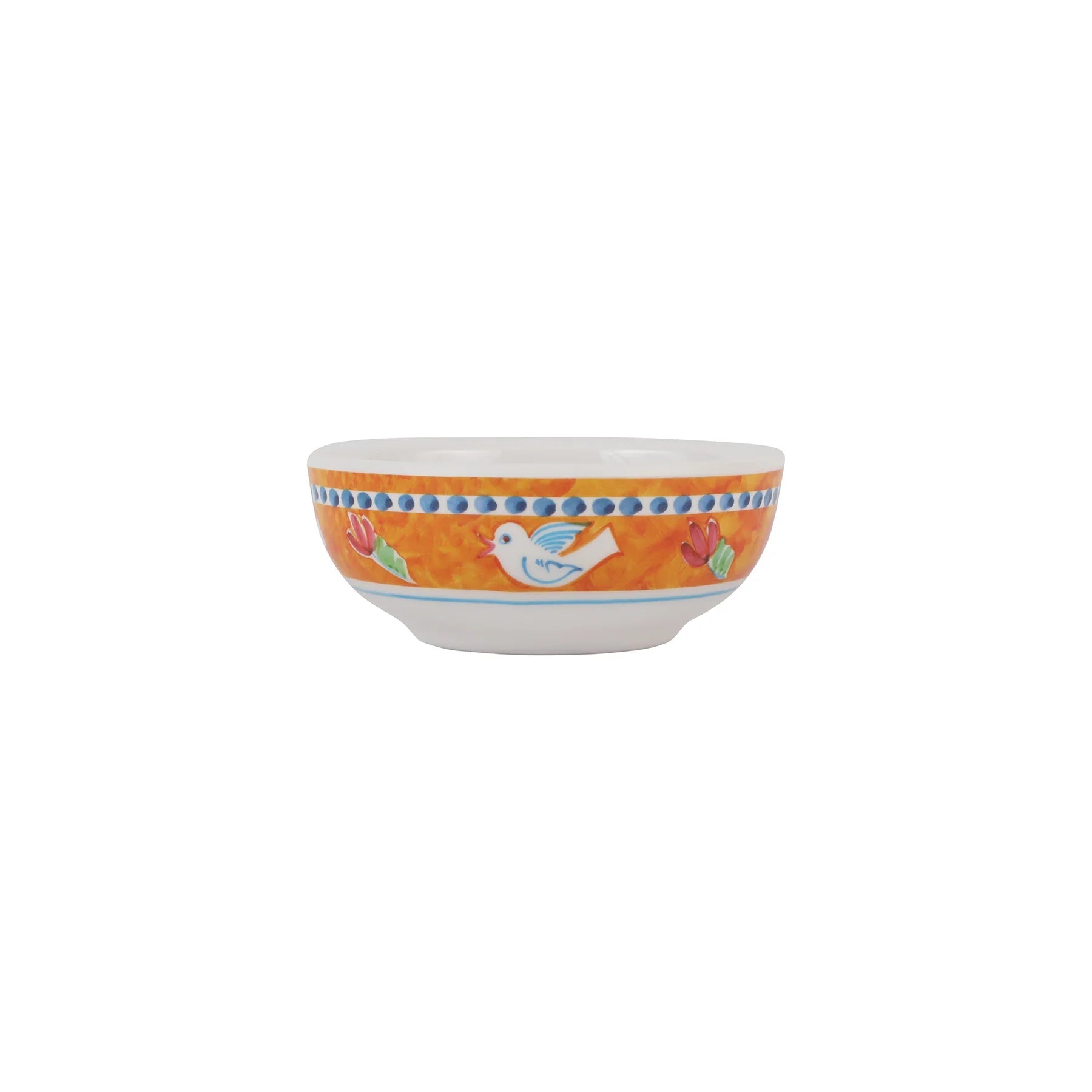  Vietri Melamine Campagna Uccello Olive Oil Bowl - Tangerine - Bonton