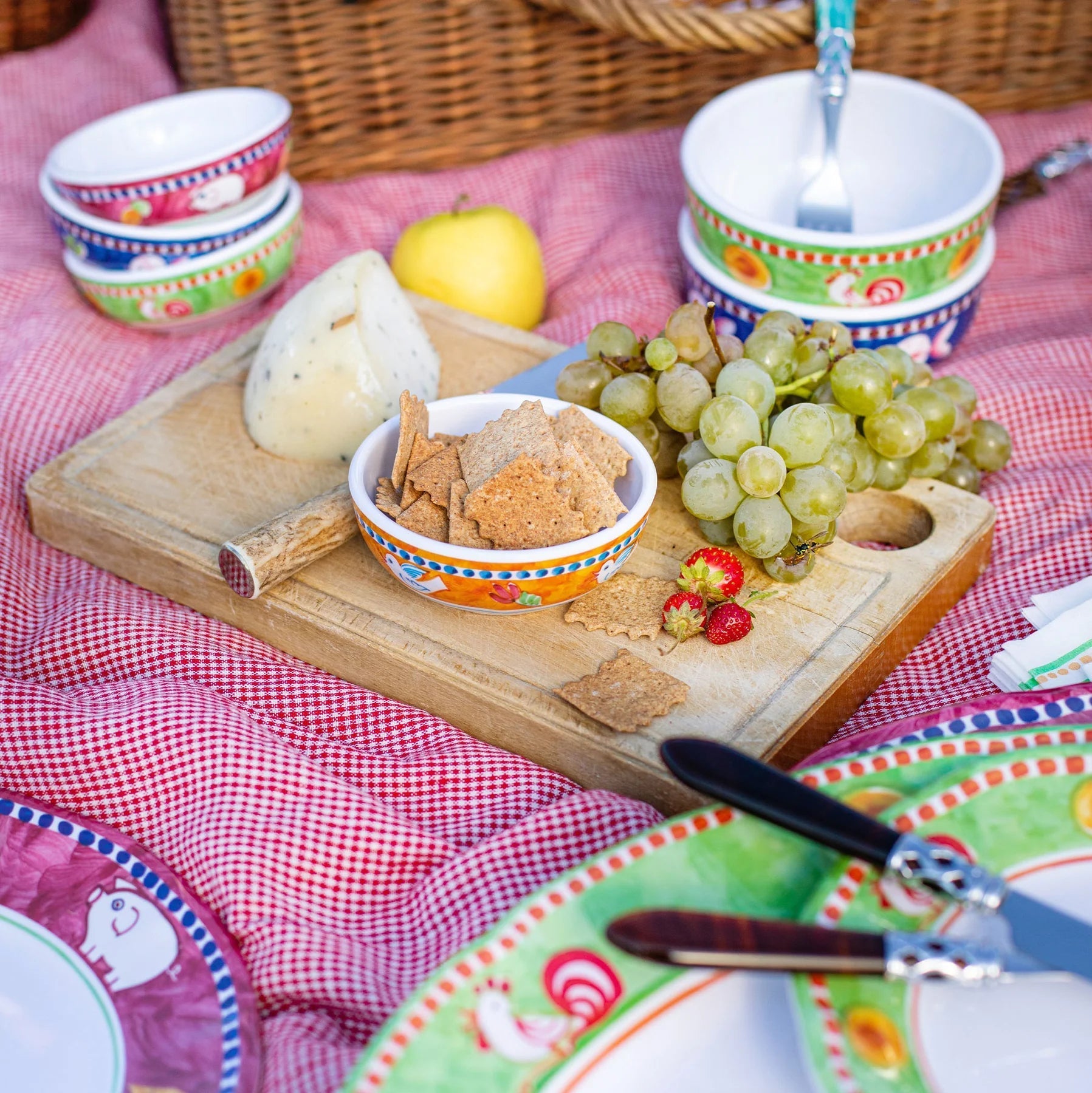  Vietri Melamine Campagna Uccello Olive Oil Bowl - Tangerine - Bonton