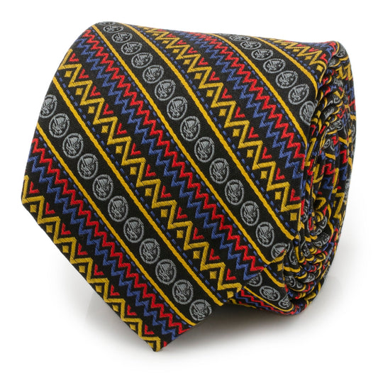 Black Panther Tribal Stripe Men's Tie