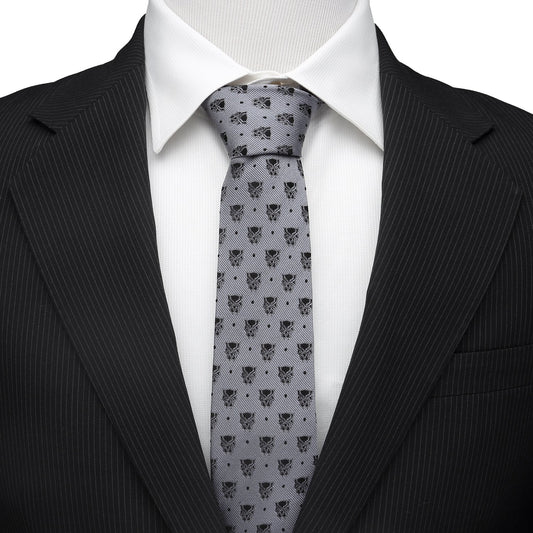 Black Panther Gray Dot Tie