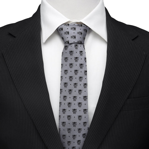 Black Panther Gray Dot Tie