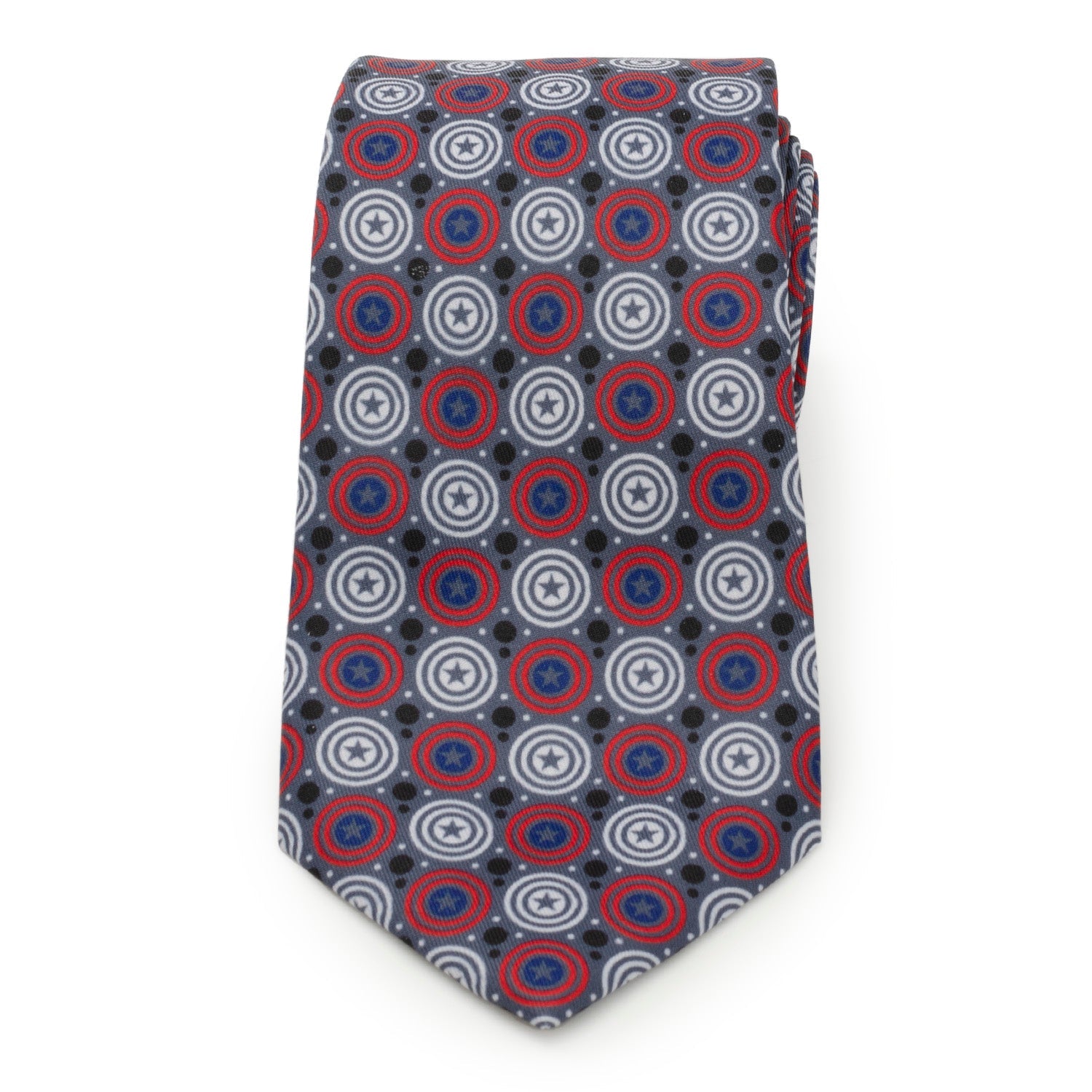  Cufflinks Captain America Gray Dot Men's Tie - Default Title - Bonton