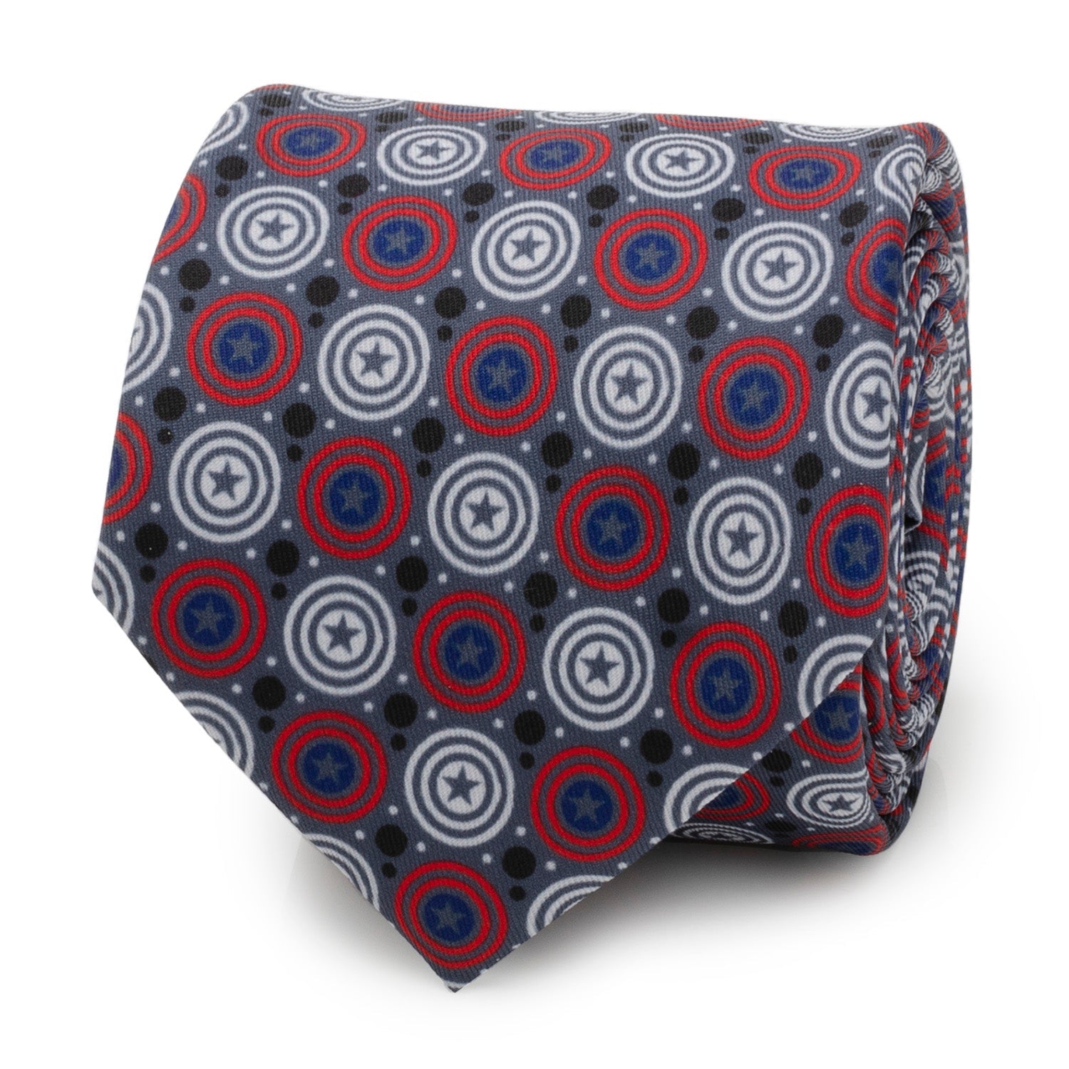  Cufflinks Captain America Gray Dot Men's Tie - Default Title - Bonton