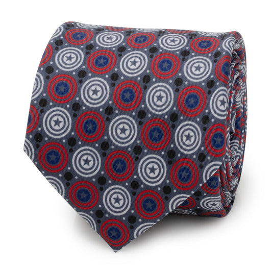 Captain America Gray Dot Men's Tie